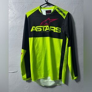Alpinestars Black and Neon Yellow Motocross Jersey